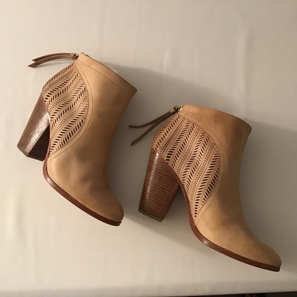 Coach Shoes - Price⬇️Coach Honey Leather Laser Cut Ankle Booties